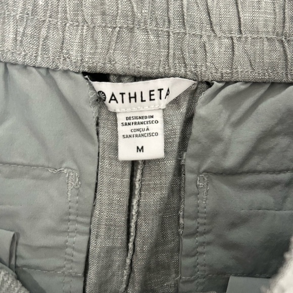 Athleta Cabo 100% Linen Jogger pants in a light gray M - Picture 5 of 6